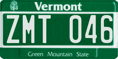 VT license plate ZMT046