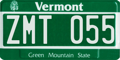 VT license plate ZMT055