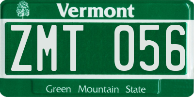 VT license plate ZMT056