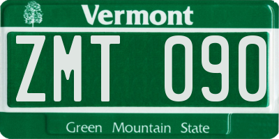 VT license plate ZMT090