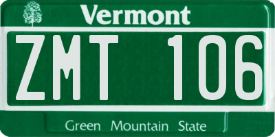 VT license plate ZMT106