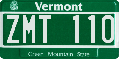VT license plate ZMT110