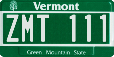 VT license plate ZMT111