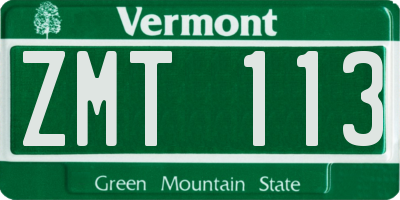 VT license plate ZMT113