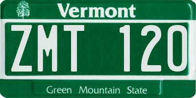 VT license plate ZMT120
