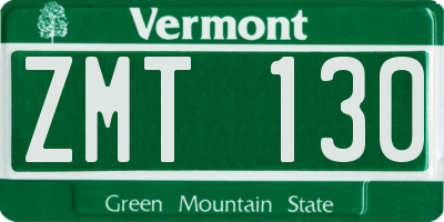 VT license plate ZMT130
