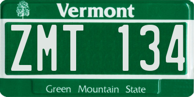VT license plate ZMT134