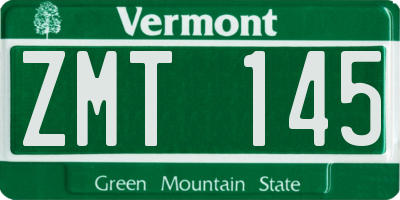 VT license plate ZMT145