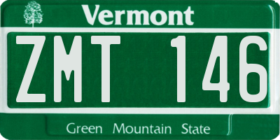VT license plate ZMT146