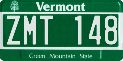 VT license plate ZMT148