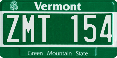 VT license plate ZMT154