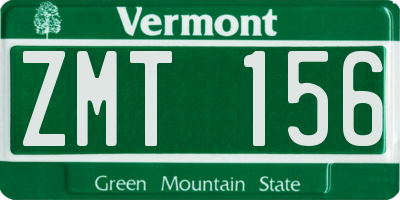 VT license plate ZMT156
