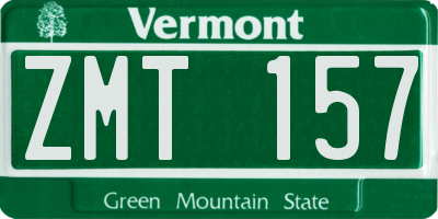 VT license plate ZMT157