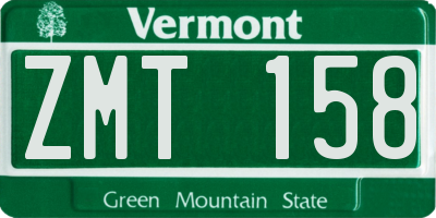 VT license plate ZMT158
