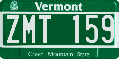 VT license plate ZMT159
