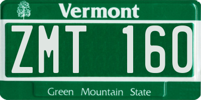 VT license plate ZMT160
