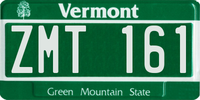 VT license plate ZMT161