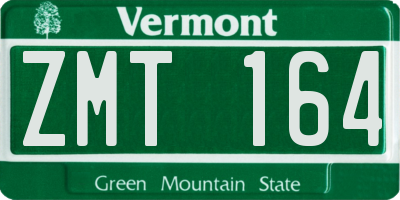 VT license plate ZMT164