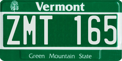 VT license plate ZMT165
