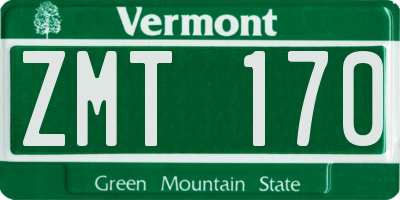 VT license plate ZMT170
