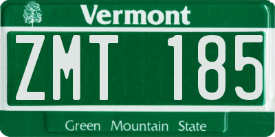 VT license plate ZMT185