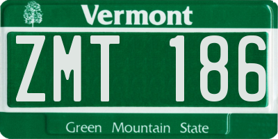 VT license plate ZMT186