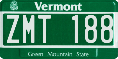 VT license plate ZMT188