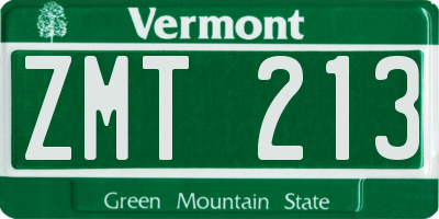 VT license plate ZMT213