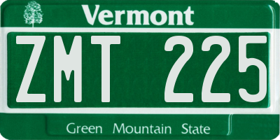 VT license plate ZMT225