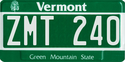 VT license plate ZMT240