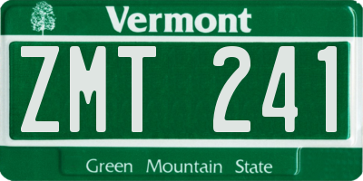 VT license plate ZMT241