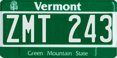 VT license plate ZMT243