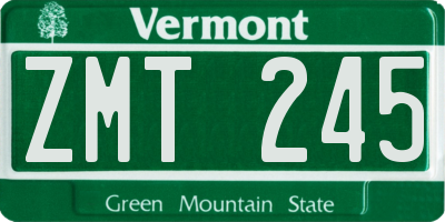 VT license plate ZMT245