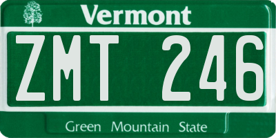 VT license plate ZMT246