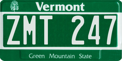 VT license plate ZMT247