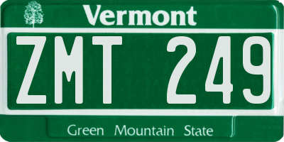 VT license plate ZMT249