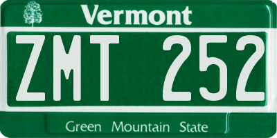 VT license plate ZMT252