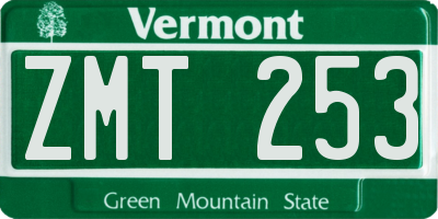 VT license plate ZMT253