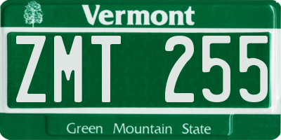 VT license plate ZMT255