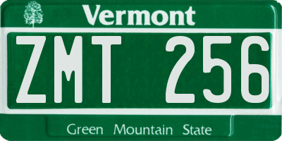 VT license plate ZMT256