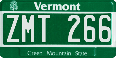 VT license plate ZMT266