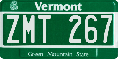 VT license plate ZMT267