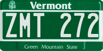 VT license plate ZMT272