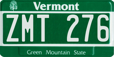 VT license plate ZMT276
