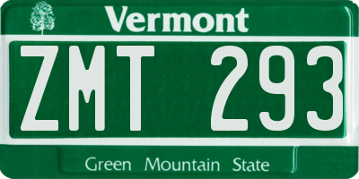 VT license plate ZMT293