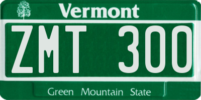 VT license plate ZMT300