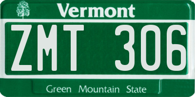 VT license plate ZMT306