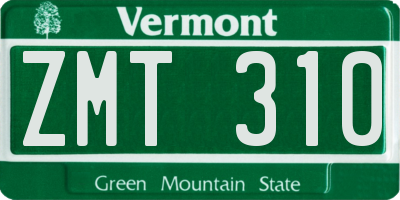 VT license plate ZMT310