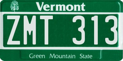 VT license plate ZMT313