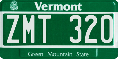 VT license plate ZMT320
